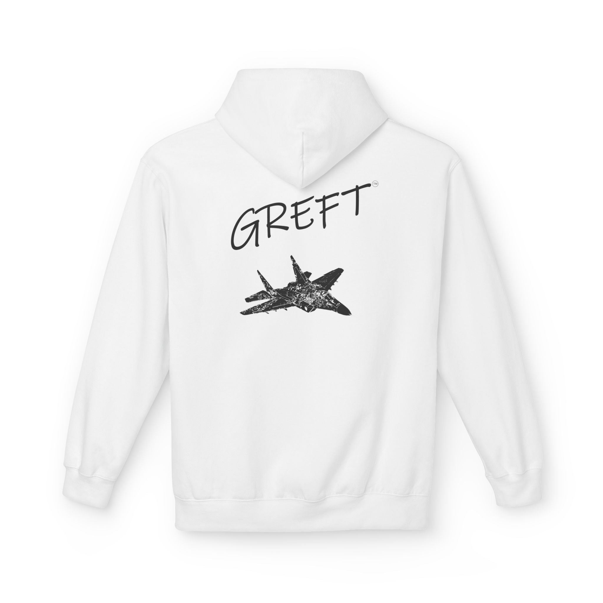 Figher Jet GREFT 2 colour fleece hoodie unisex