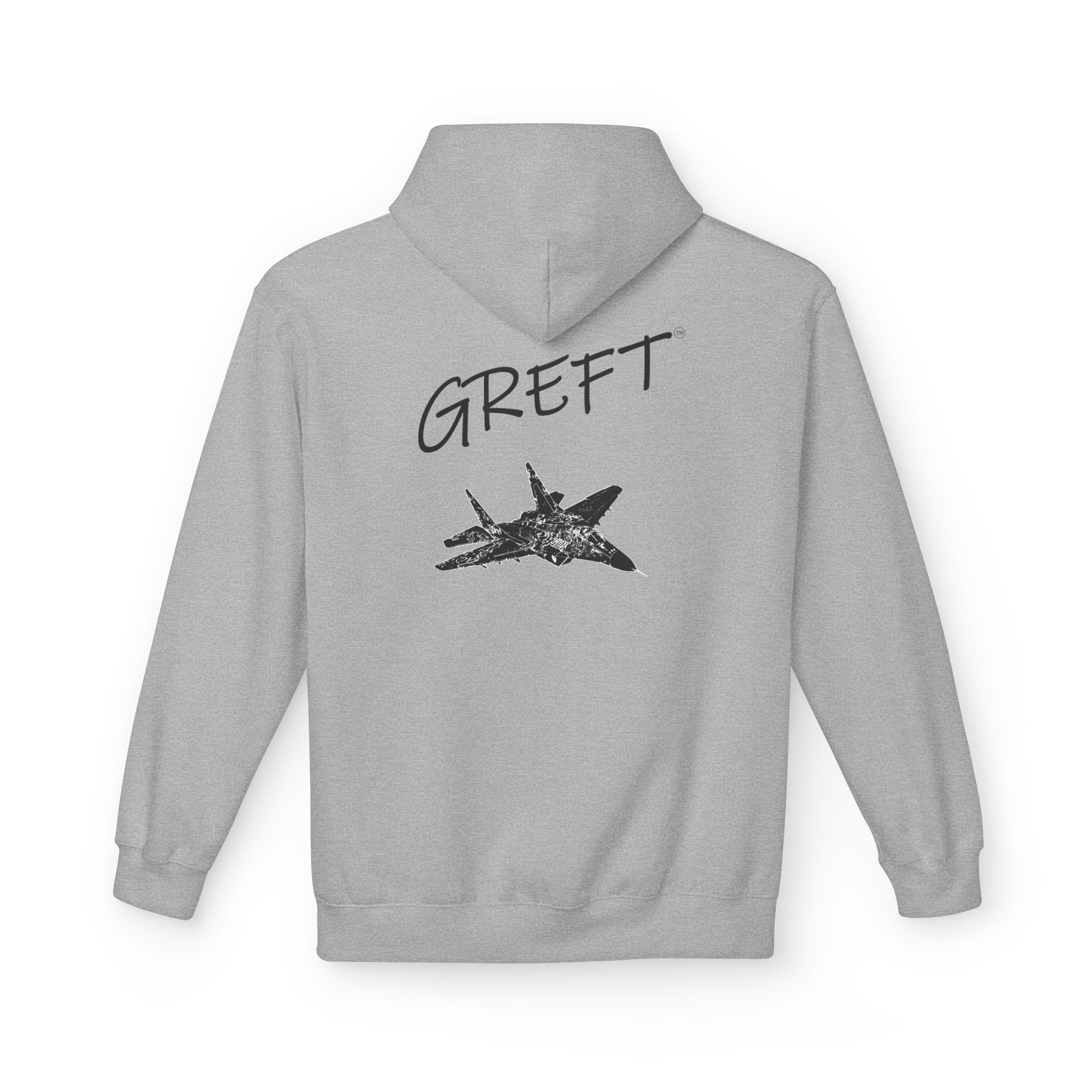 Figher Jet GREFT 2 colour fleece hoodie unisex