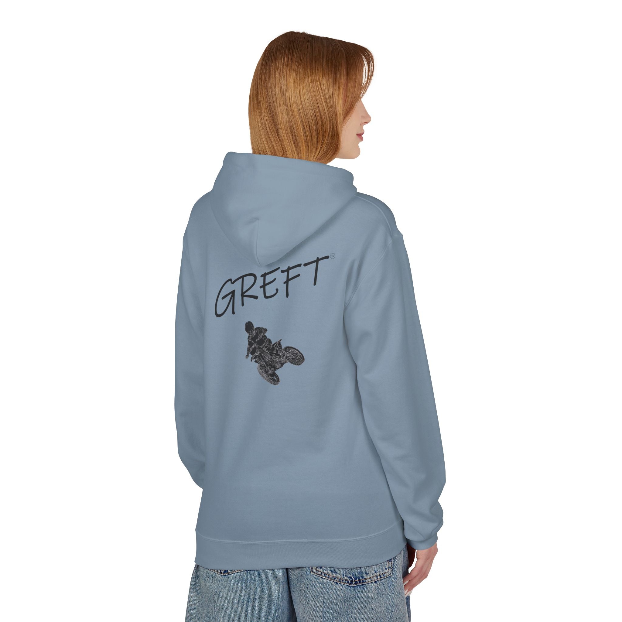 Dirt Bike GREFT 2 colour fleece hoodie unisex
