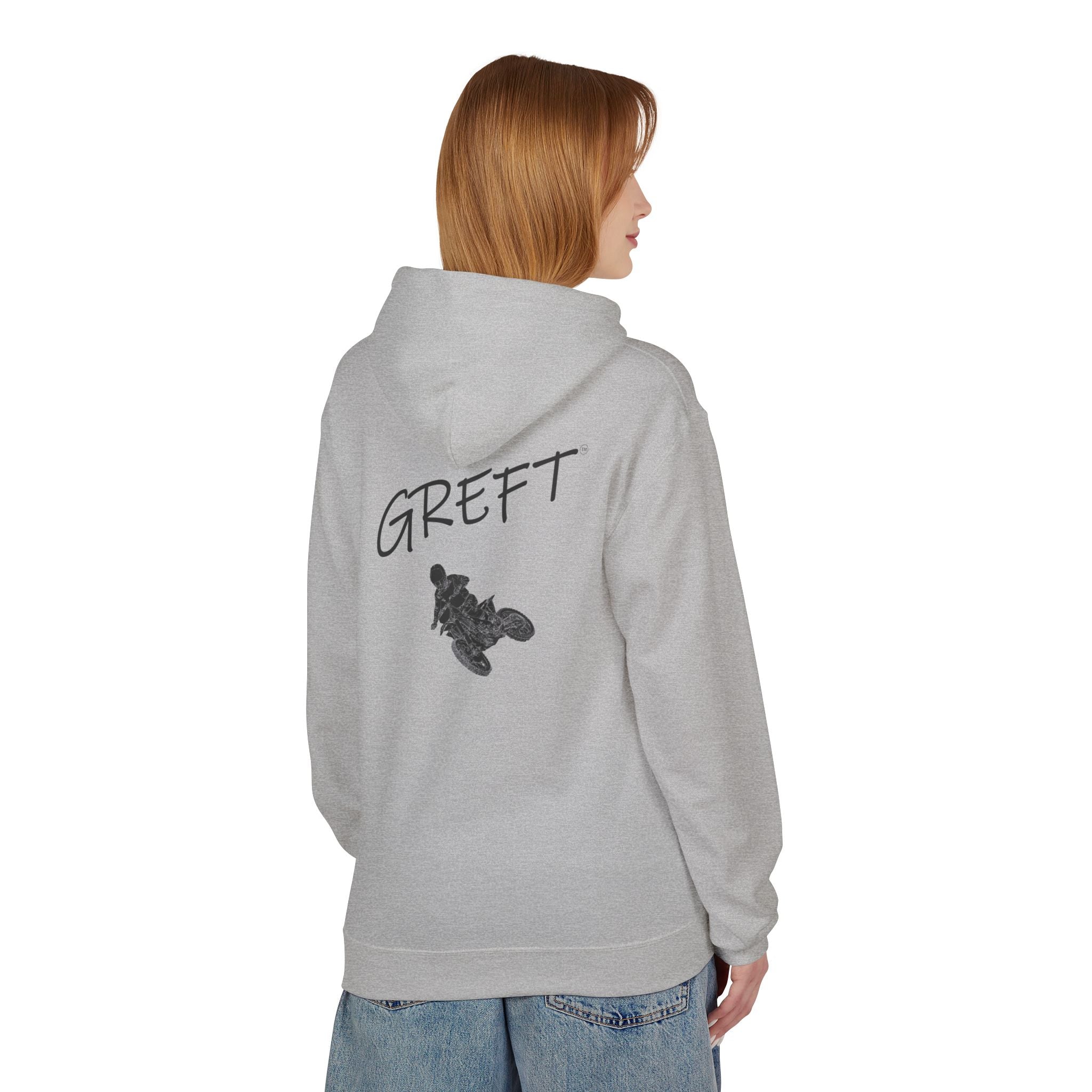 Dirt Bike GREFT 2 colour fleece hoodie unisex