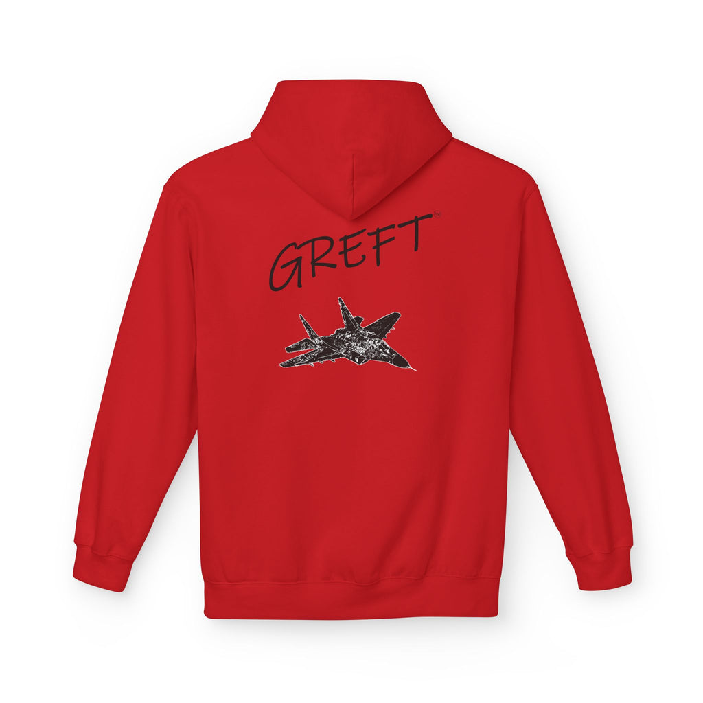 Figher Jet GREFT 2 colour fleece hoodie unisex