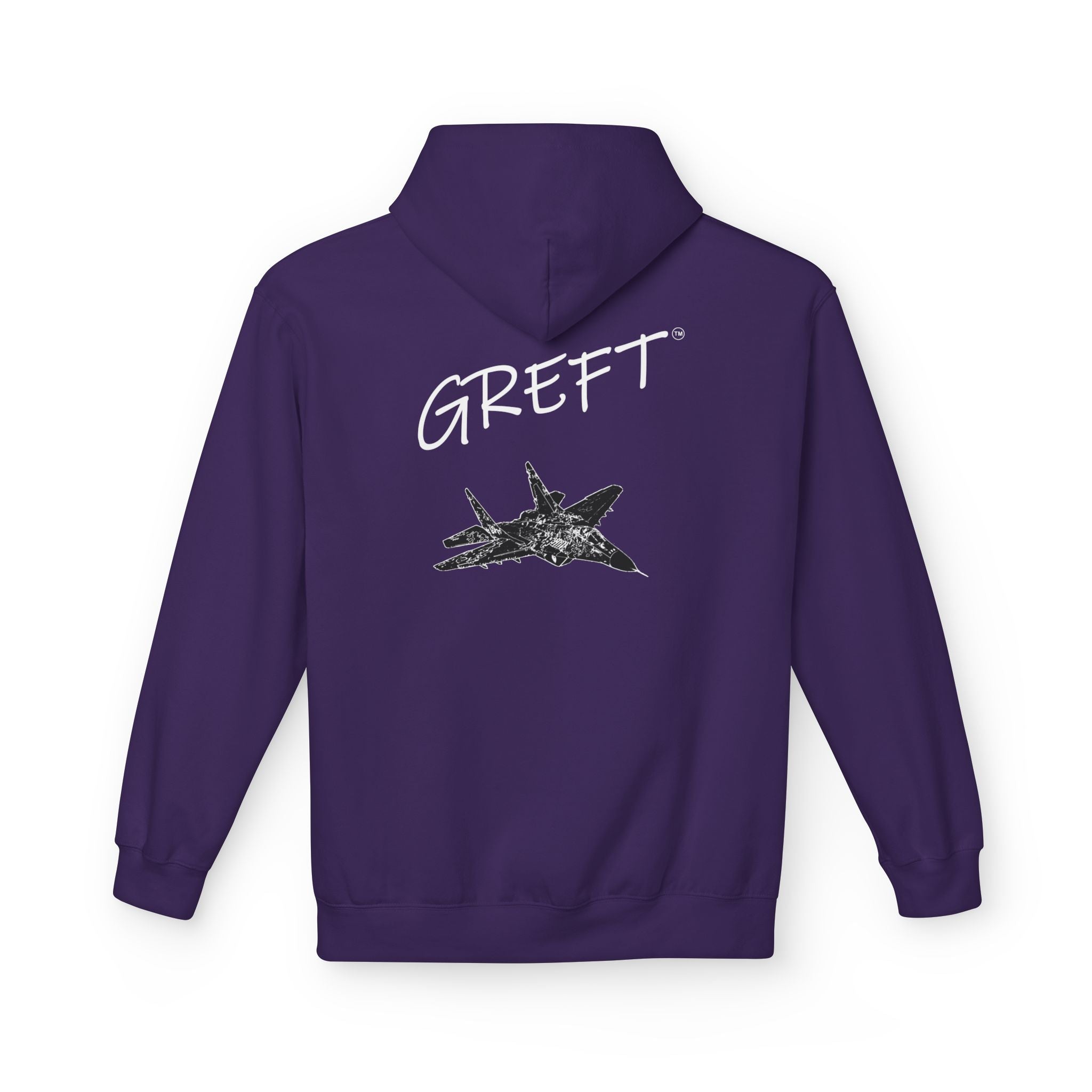 Figher Jet GREFT 2 colour fleece hoodie unisex