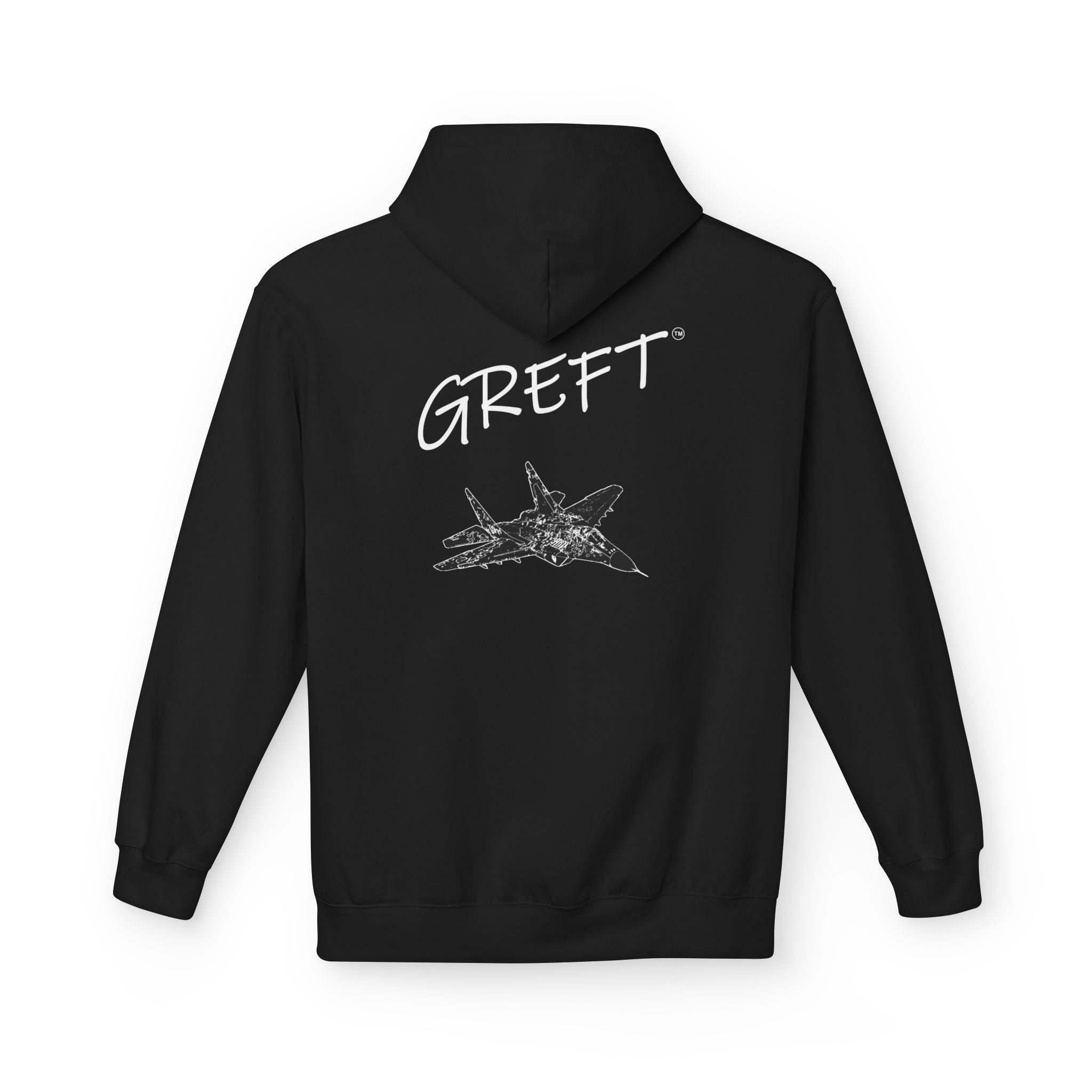 Figher Jet GREFT 2 colour fleece hoodie unisex