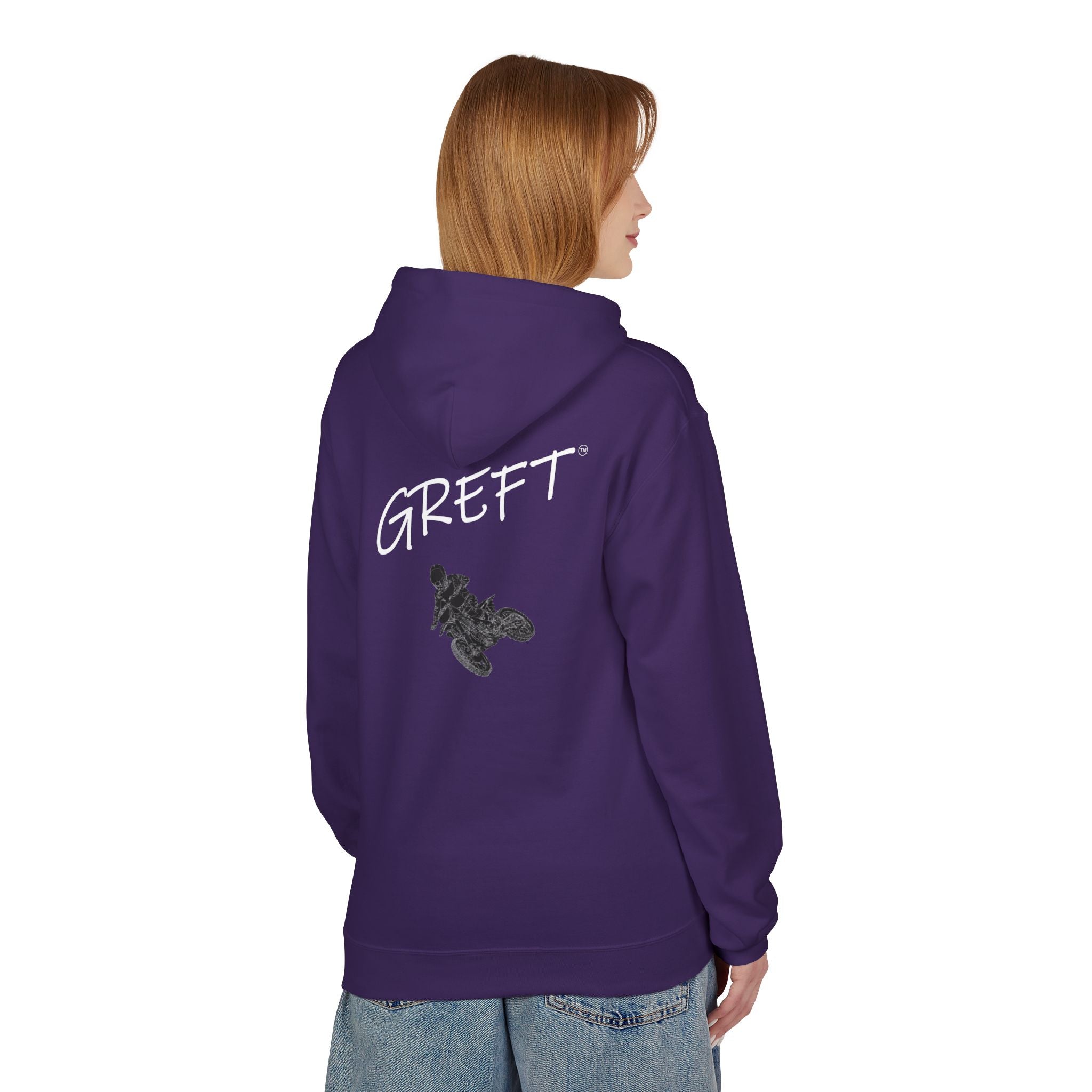 Dirt Bike GREFT 2 colour fleece hoodie unisex