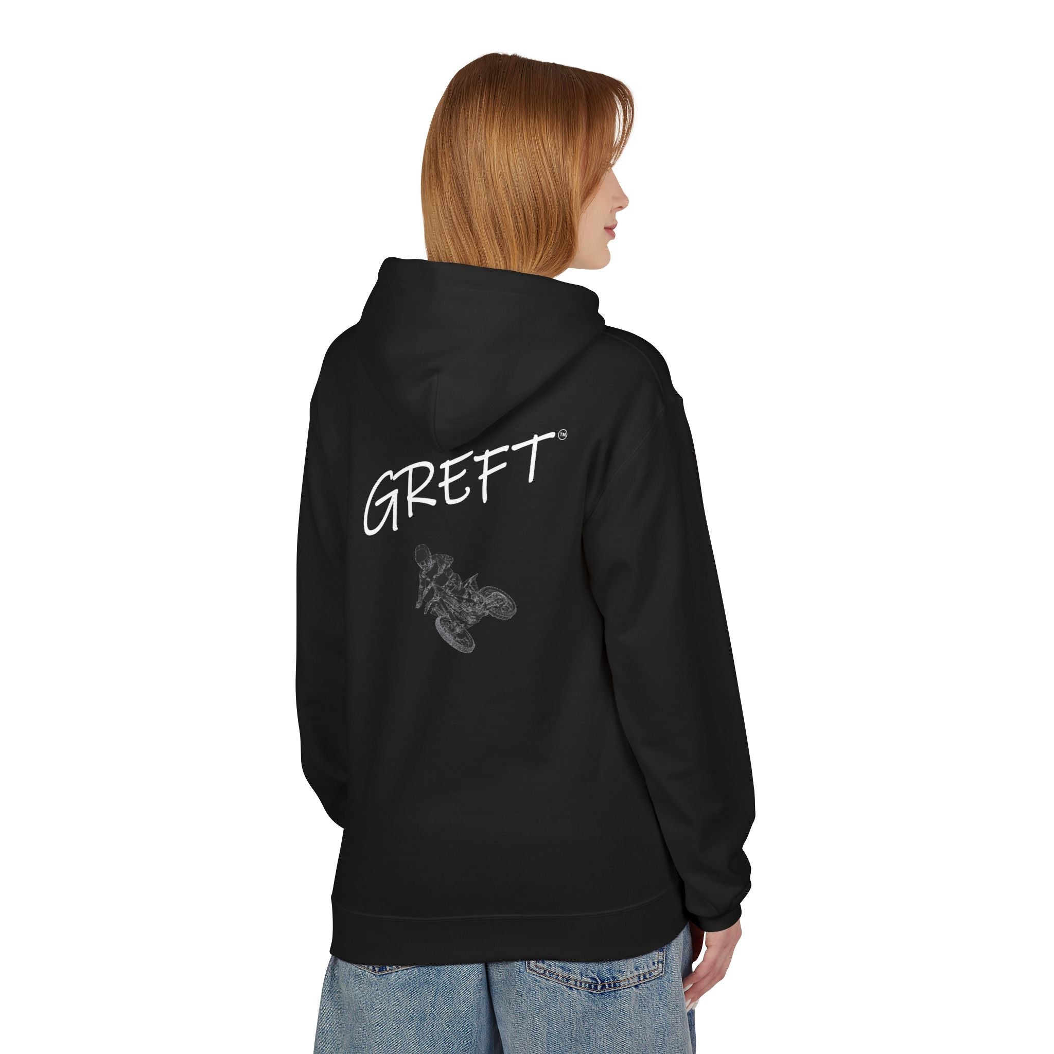 Dirt Bike GREFT 2 colour fleece hoodie unisex